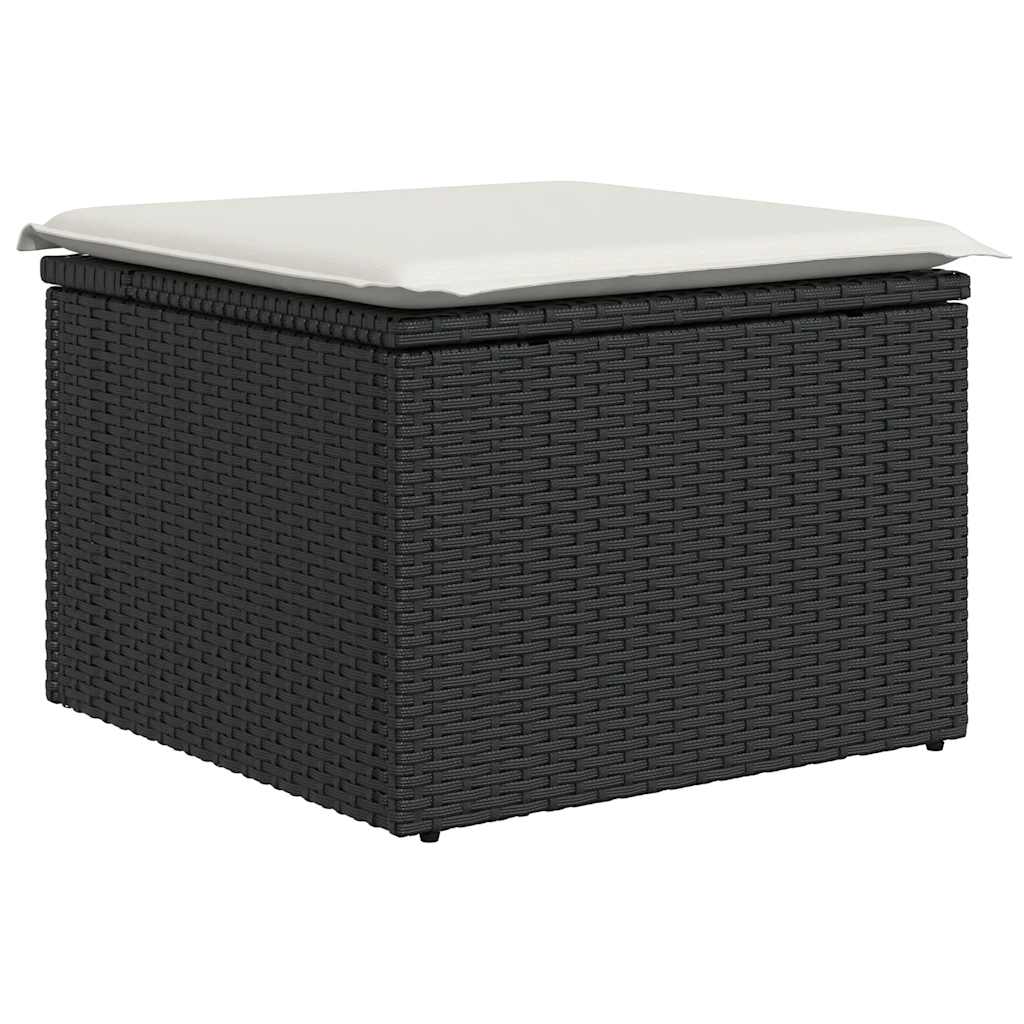 7-dijelni set vrtnih sofa od poliratana s jastucima crni bagrem
