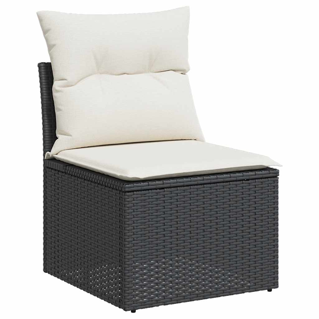 8-dijelni set vrtnih sofa od poliratana s jastucima crni bagrem