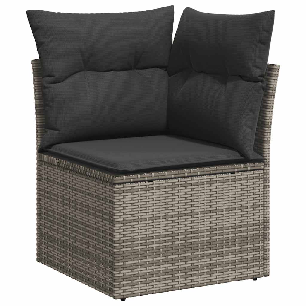 8-dijelni set vrtnih sofa od poliratana s jastucima sivi bagrem