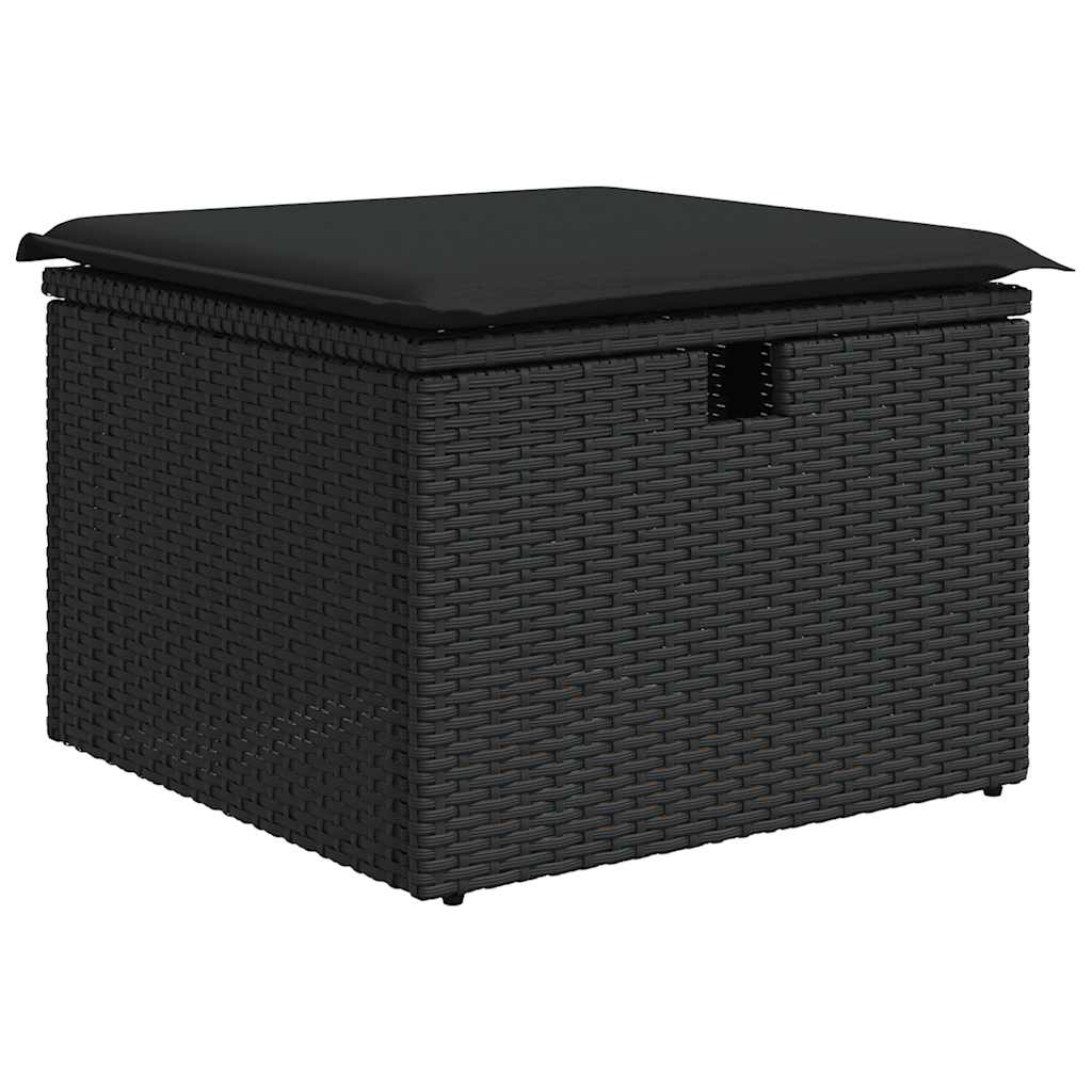 6-dijelni set vrtnih sofa s jastucima crni od poliratana bagrem
