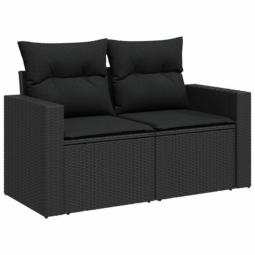 9-dijelni set vrtnih sofa s jastucima crni od poliratana bagrem