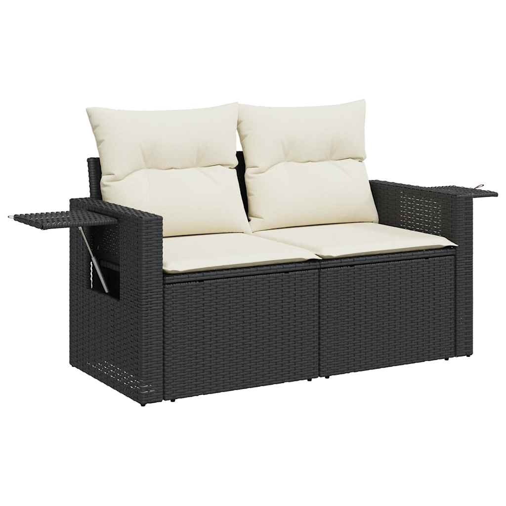 6-dijelni set vrtnih sofa s jastucima crni od poliratana bagrem