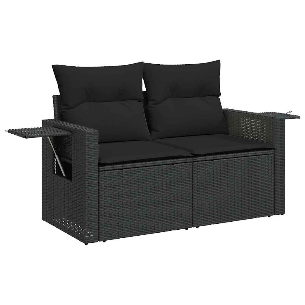 8-dijelni set vrtnih sofa od poliratana s jastucima crni bagrem