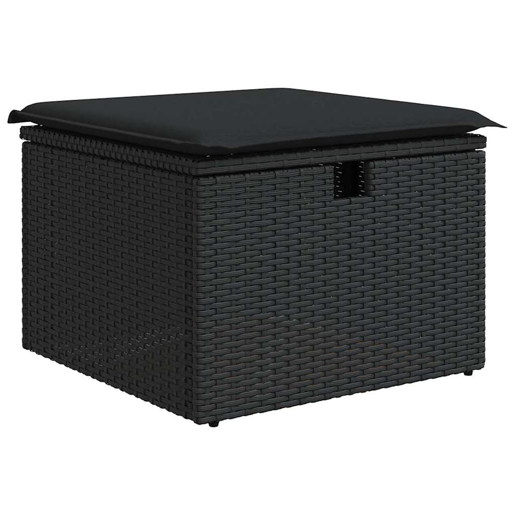 8-dijelni set vrtnih sofa od poliratana s jastucima crni bagrem