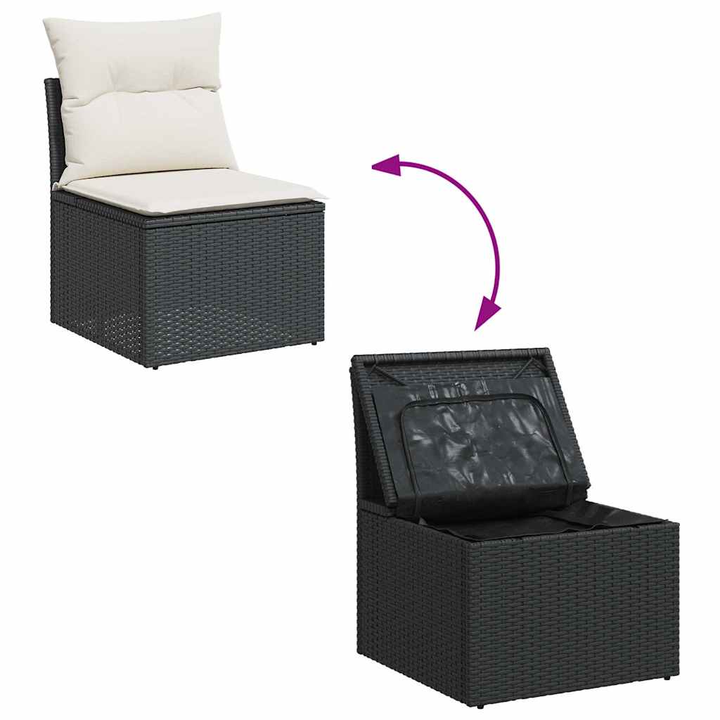 8-dijelni set vrtnih sofa od poliratana s jastucima crni bagrem