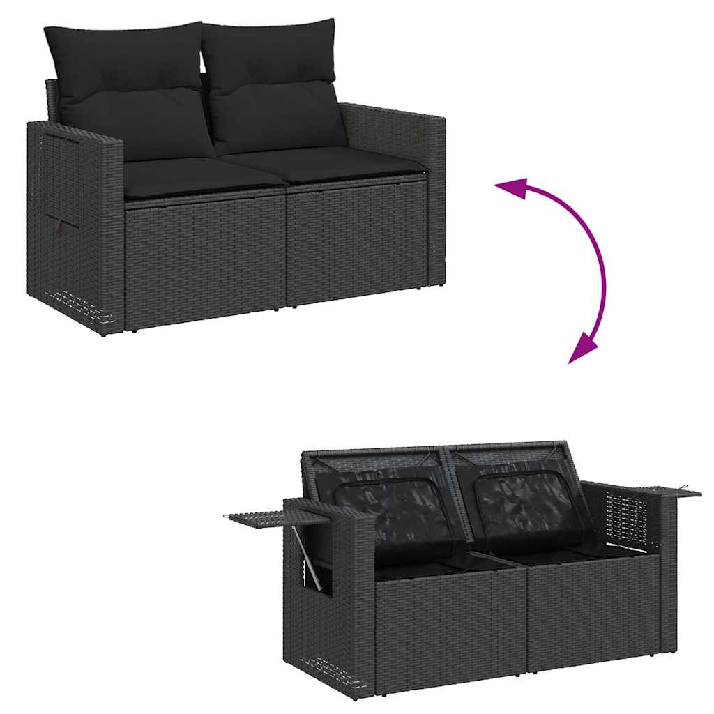 5-dijelna vrtna garnitura s jastucima crna