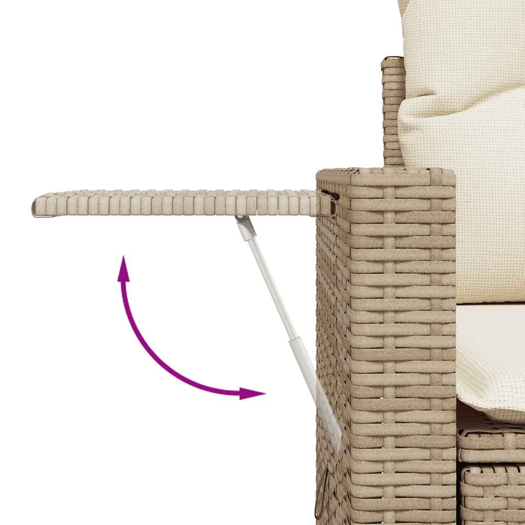 5-dijelni set vrtnih sofa s jastucima poliratan i bagrem bež