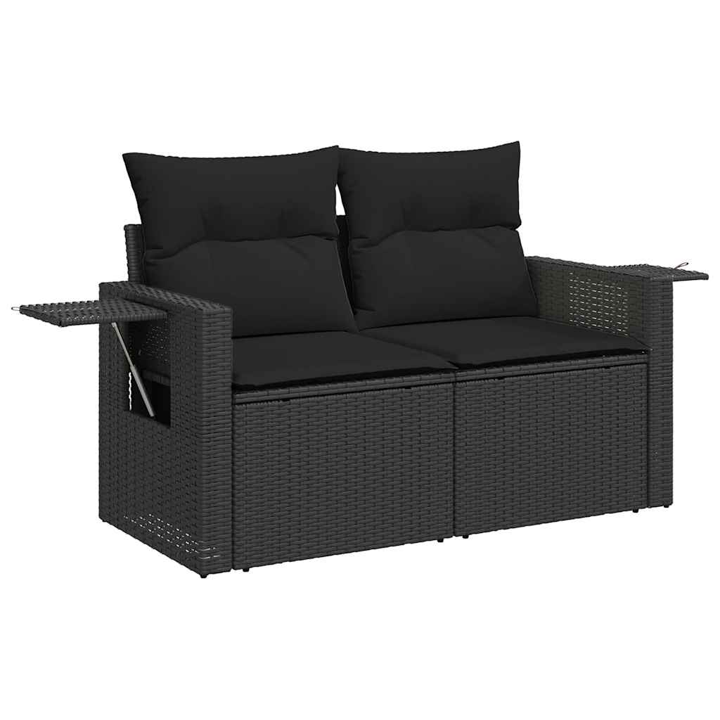9-dijelni set vrtnih sofa s jastucima crni od poliratana bagrem