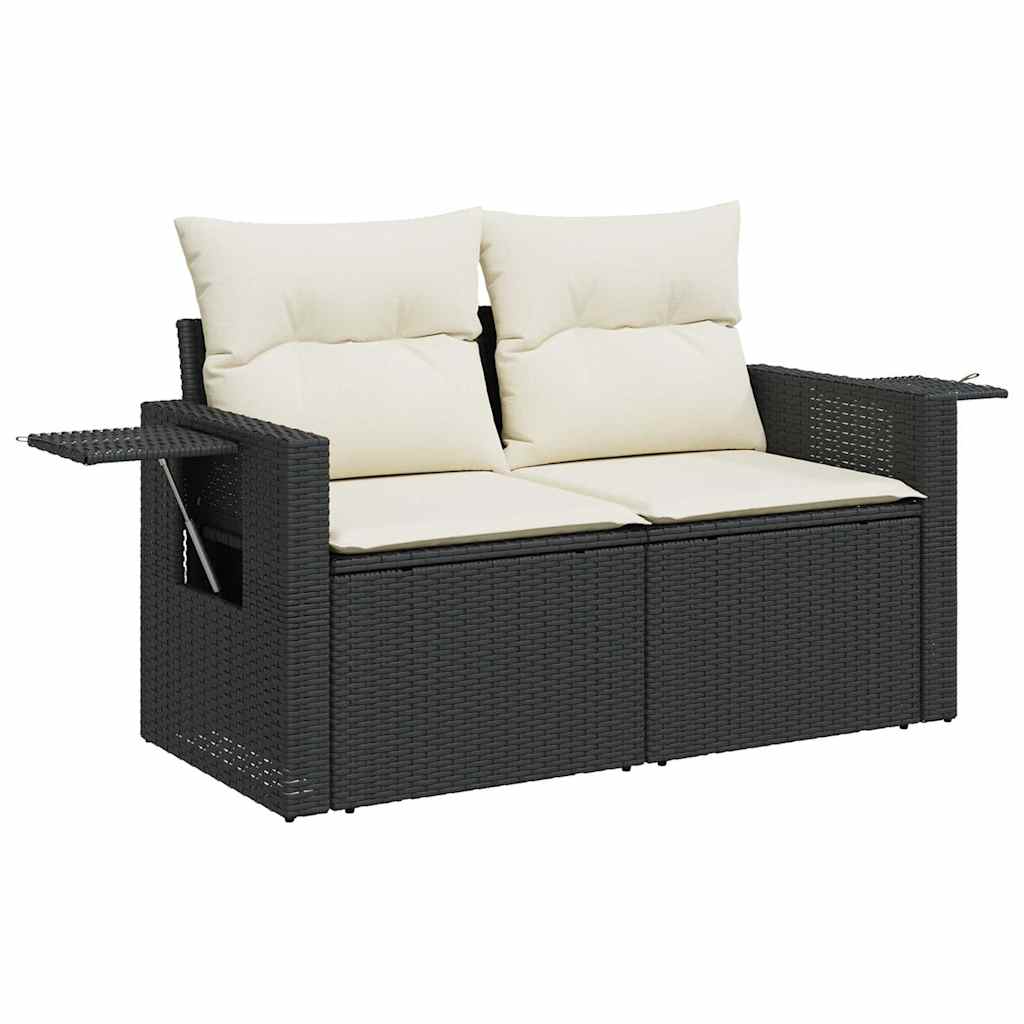 9-dijelni set vrtnih sofa s jastucima crni od poliratana bagrem
