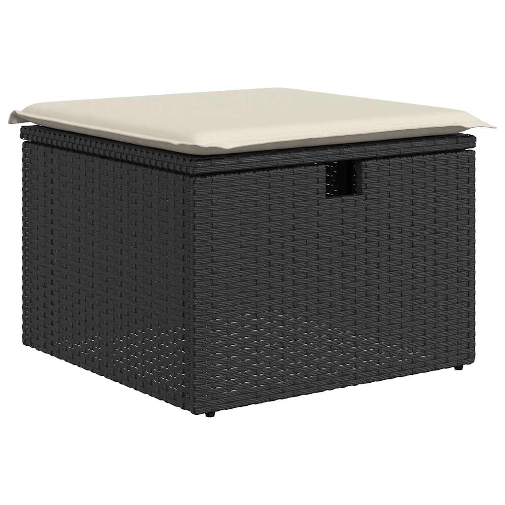 9-dijelni set vrtnih sofa s jastucima crni od poliratana bagrem
