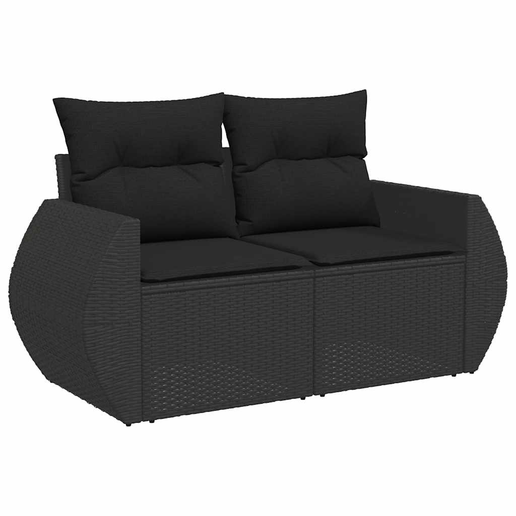 6-dijelni set vrtnih sofa s jastucima crni od poliratana bagrem