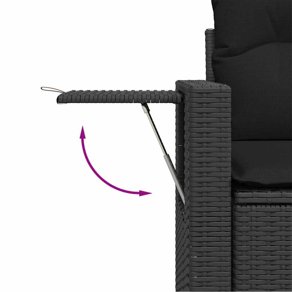 6-dijelni set vrtnih sofa s jastucima crni od poliratana bagrem
