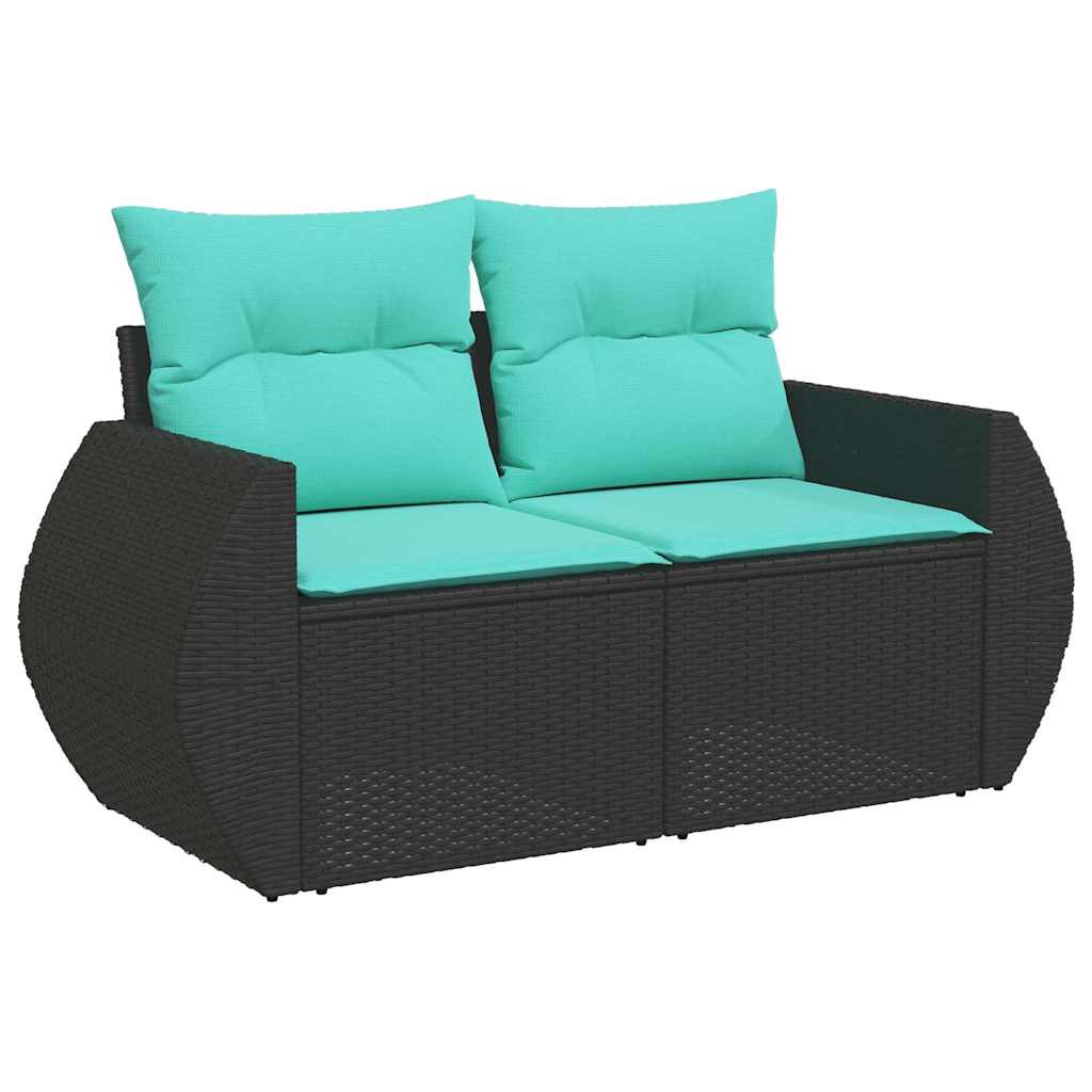 8-dijelni set vrtnih sofa od poliratana s jastucima crni bagrem