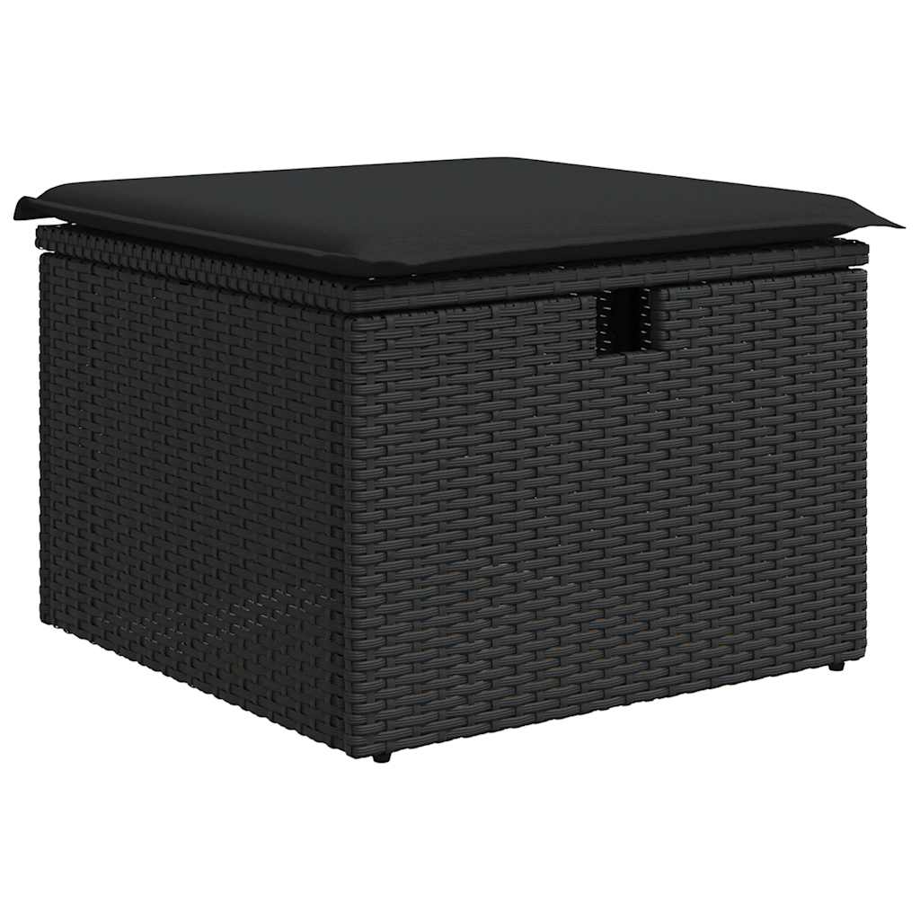 6-dijelni set vrtnih sofa s jastucima crni od poliratana bagrem
