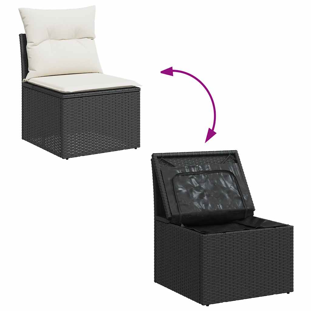 6-dijelni set vrtnih sofa s jastucima crni od poliratana bagrem