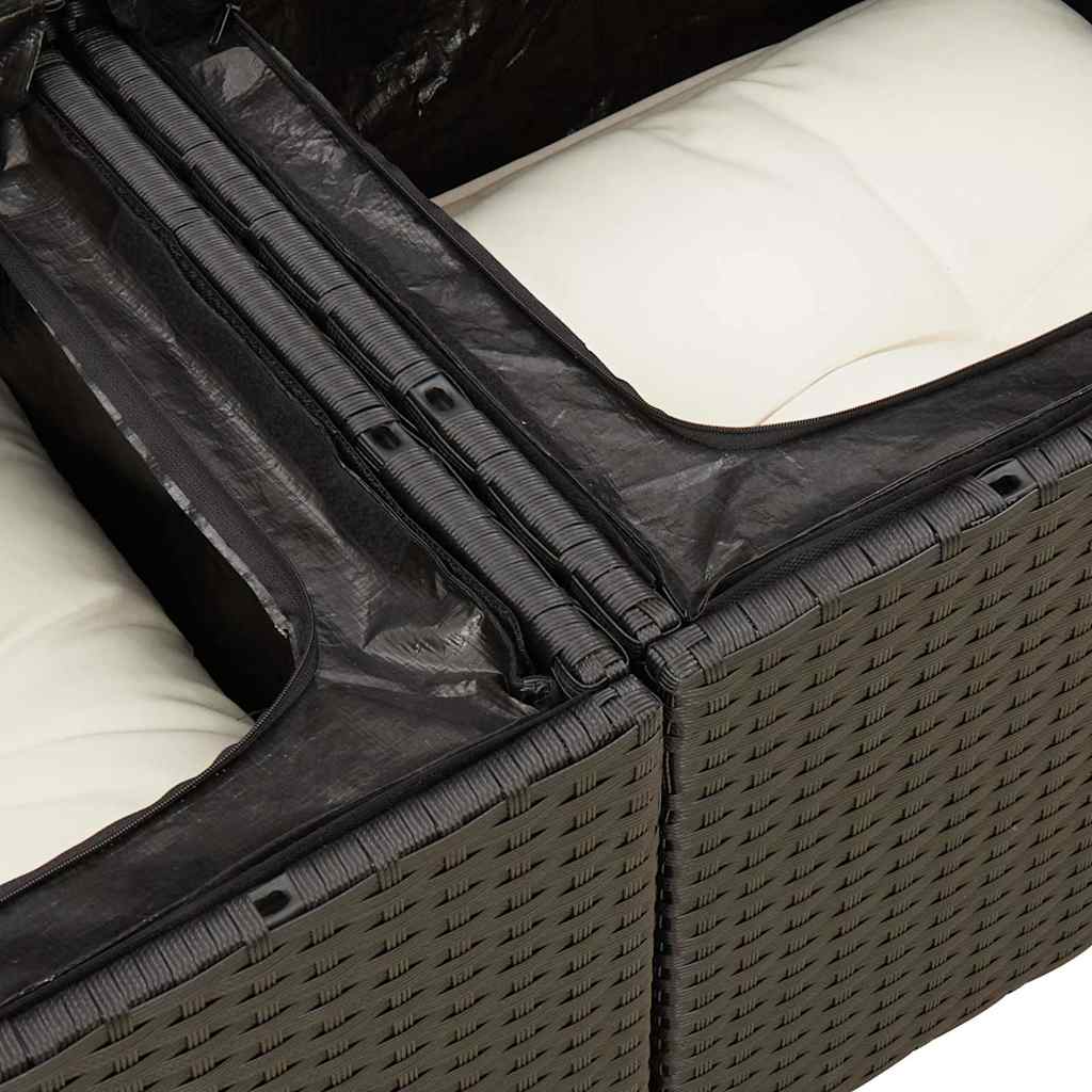 8-dijelni set vrtnih sofa od poliratana s jastucima crni bagrem