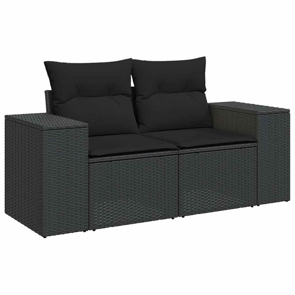 9-dijelni set vrtnih sofa s jastucima crni od poliratana bagrem