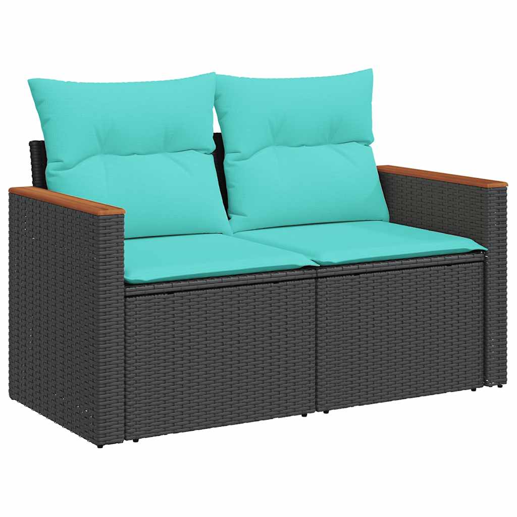 8-dijelni set vrtnih sofa od poliratana s jastucima sivi bagrem