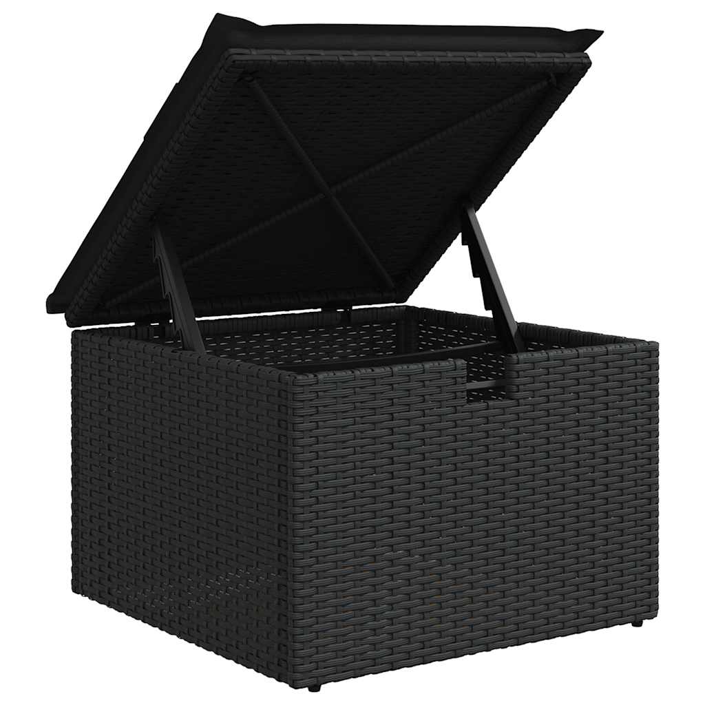 2-dijelni set vrtnih sofa s jastucima crni od poliratana bagrem