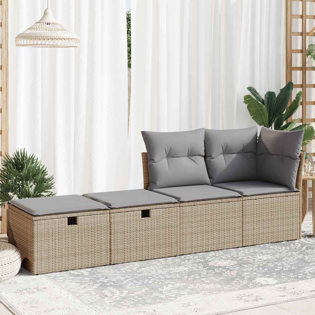 2-dijelni set vrtnih sofa s jastucima bež od poliratana bagrem