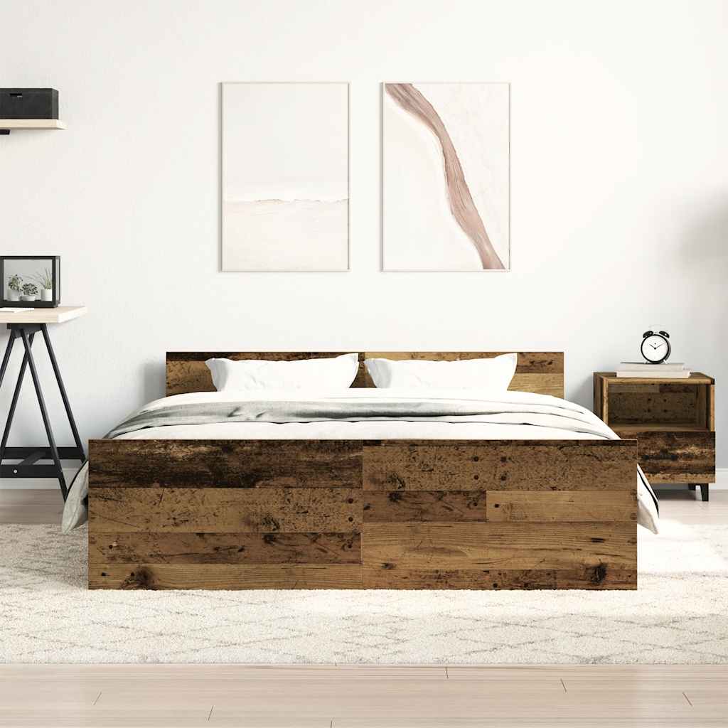 Okvir kreveta bez madraca staro drvo 120x200 cm