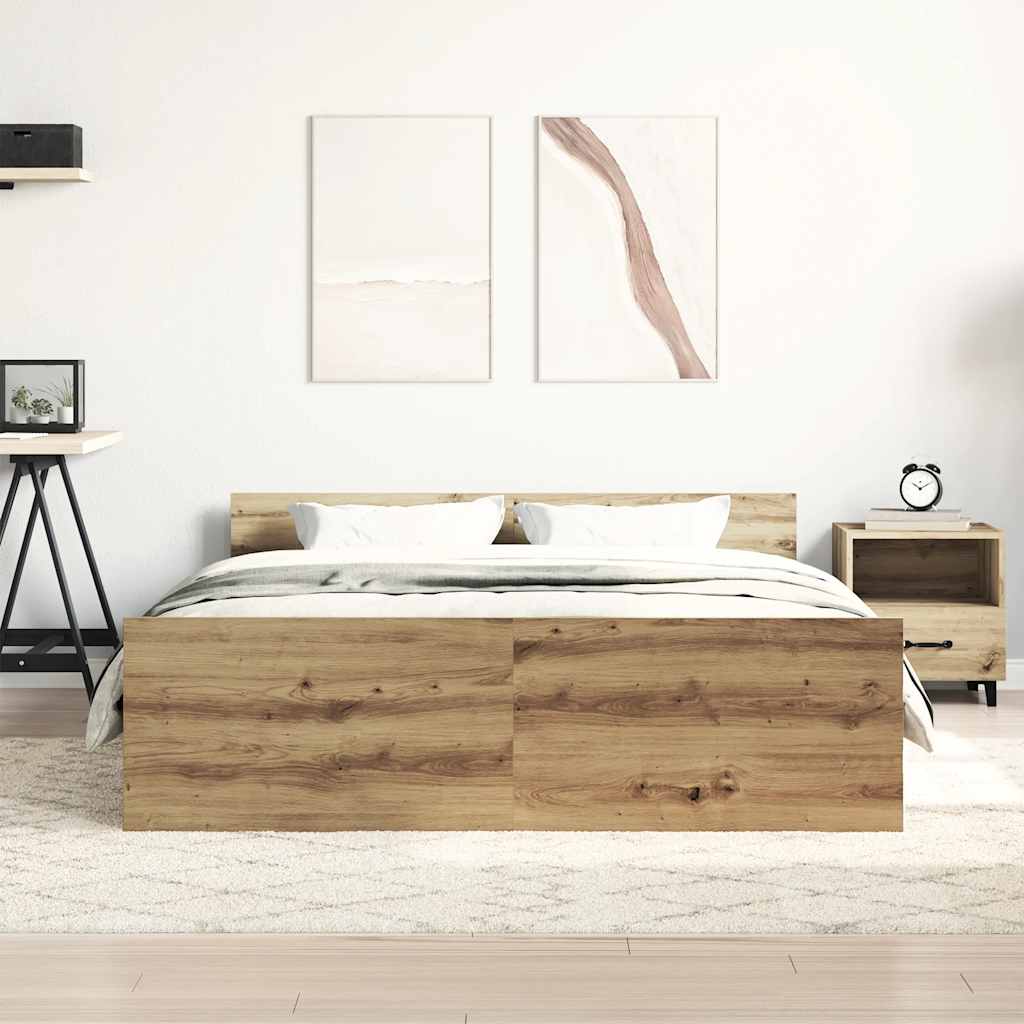 Okvir kreveta bez madraca boja hrasta artisan 120x200 cm