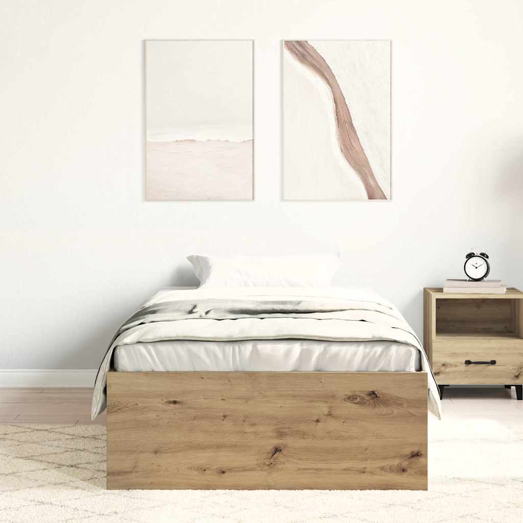 Okvir kreveta bez madraca boja hrasta artisan 90x190 cm
