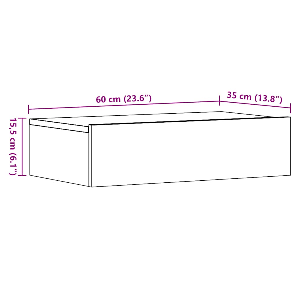 Noćni ormarić staro drvo 60x35 cm izrađeno drvo
