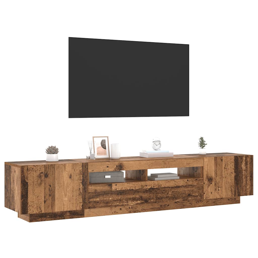 TV ormarić LED boja drva 200x35x40 cm konstruirano drvo