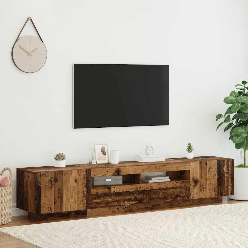 TV ormarić LED boja drva 200x35x40 cm konstruirano drvo