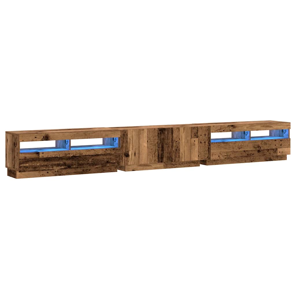 TV ormarić LED boja drva 300x35x40 cm konstruirano drvo