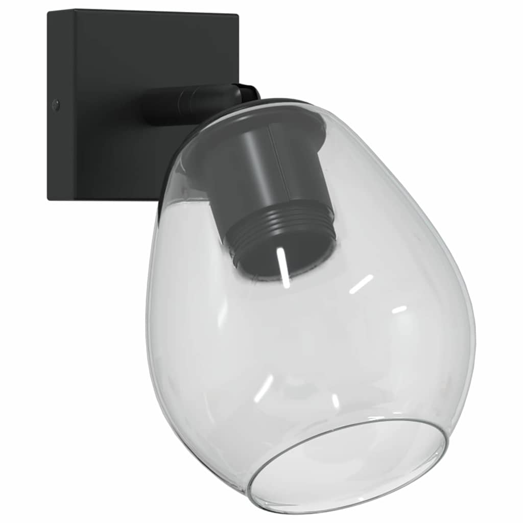 Stropni reflektor Crna 13 x 13 x 26 cm Staklo i Metal