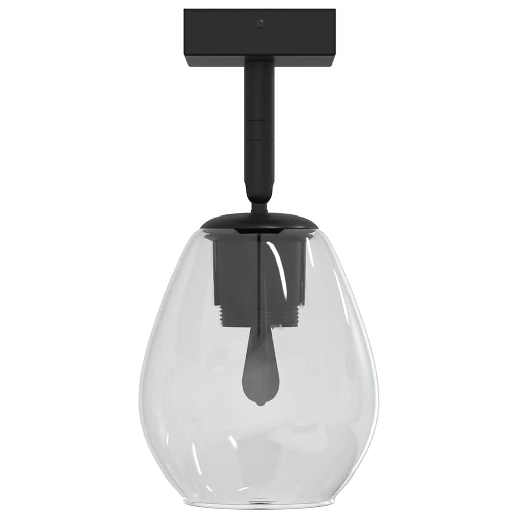 Stropni reflektor Crna 13 x 13 x 26 cm Staklo i Metal