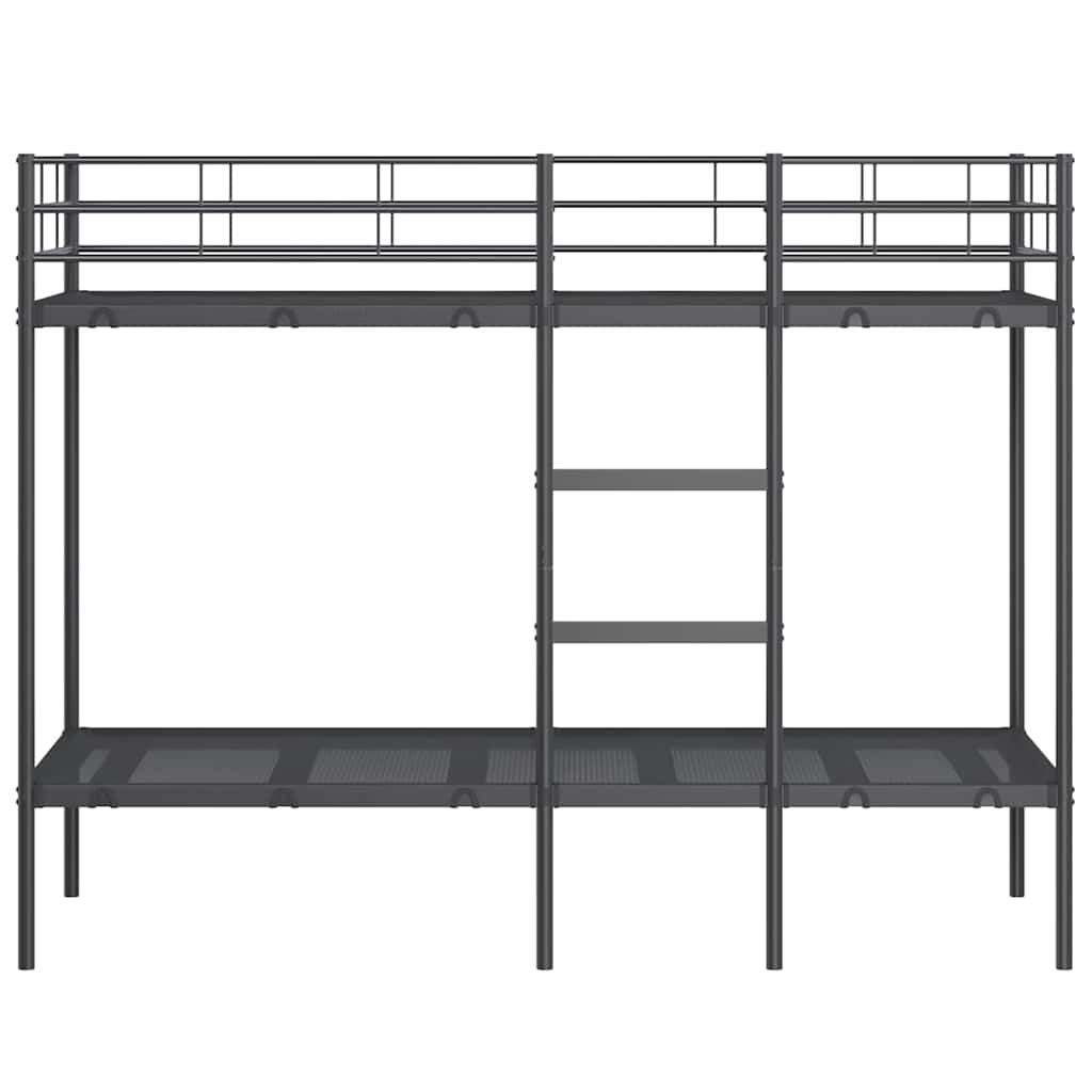 Krevet na kat bez madraca crni 80x200 cm čelik