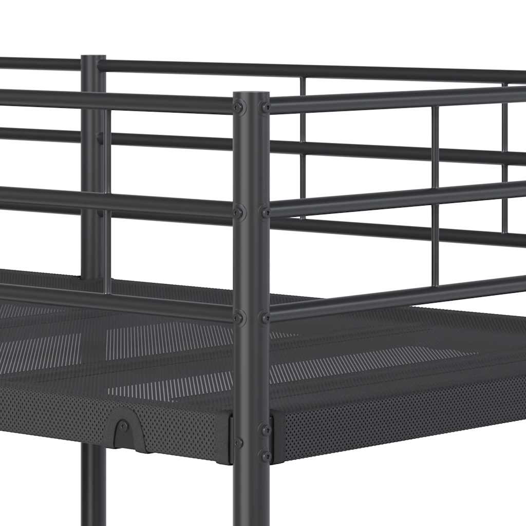 Krevet na kat bez madraca crni 80x200 cm čelik