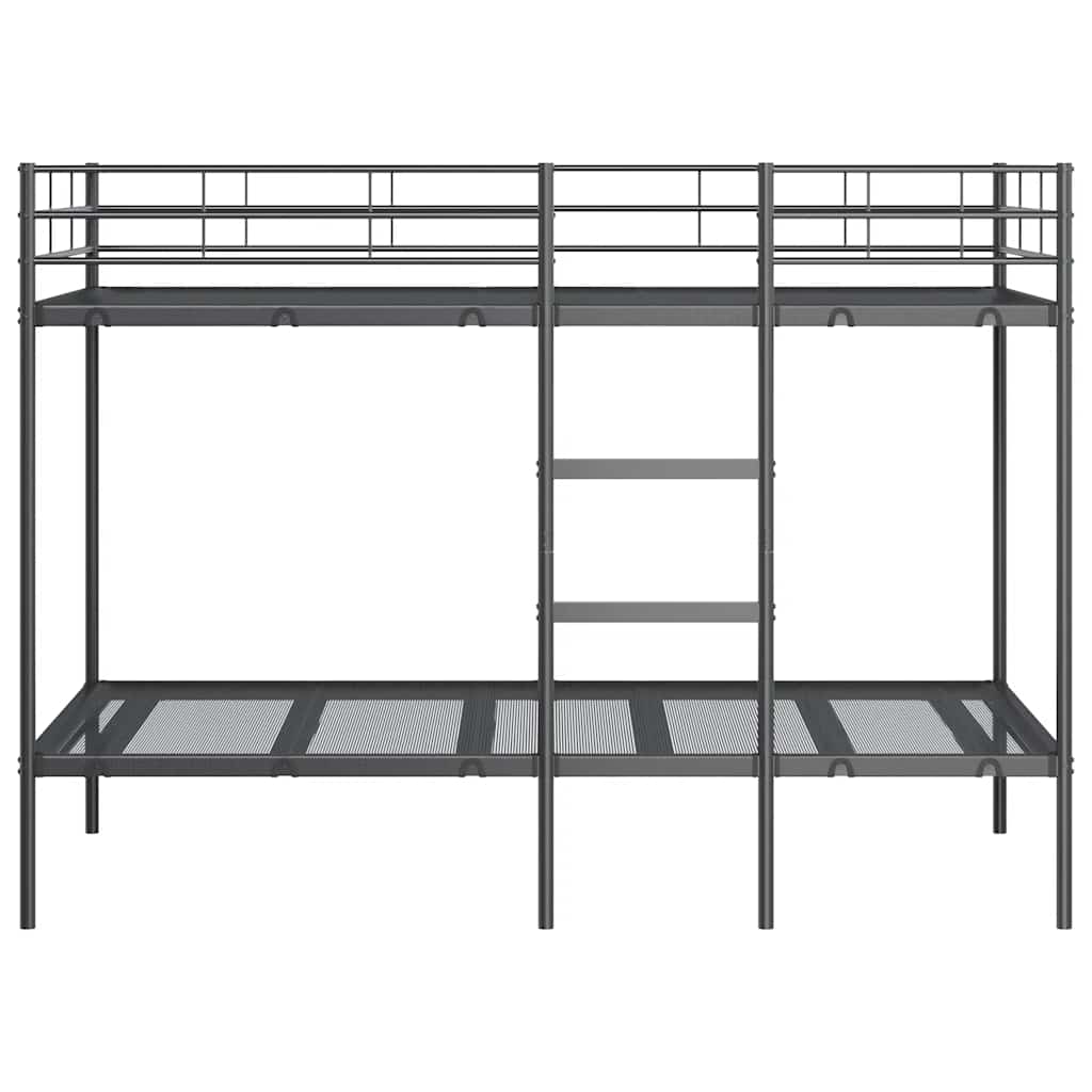 Krevet na kat bez madraca crni 90x200 cm čelik