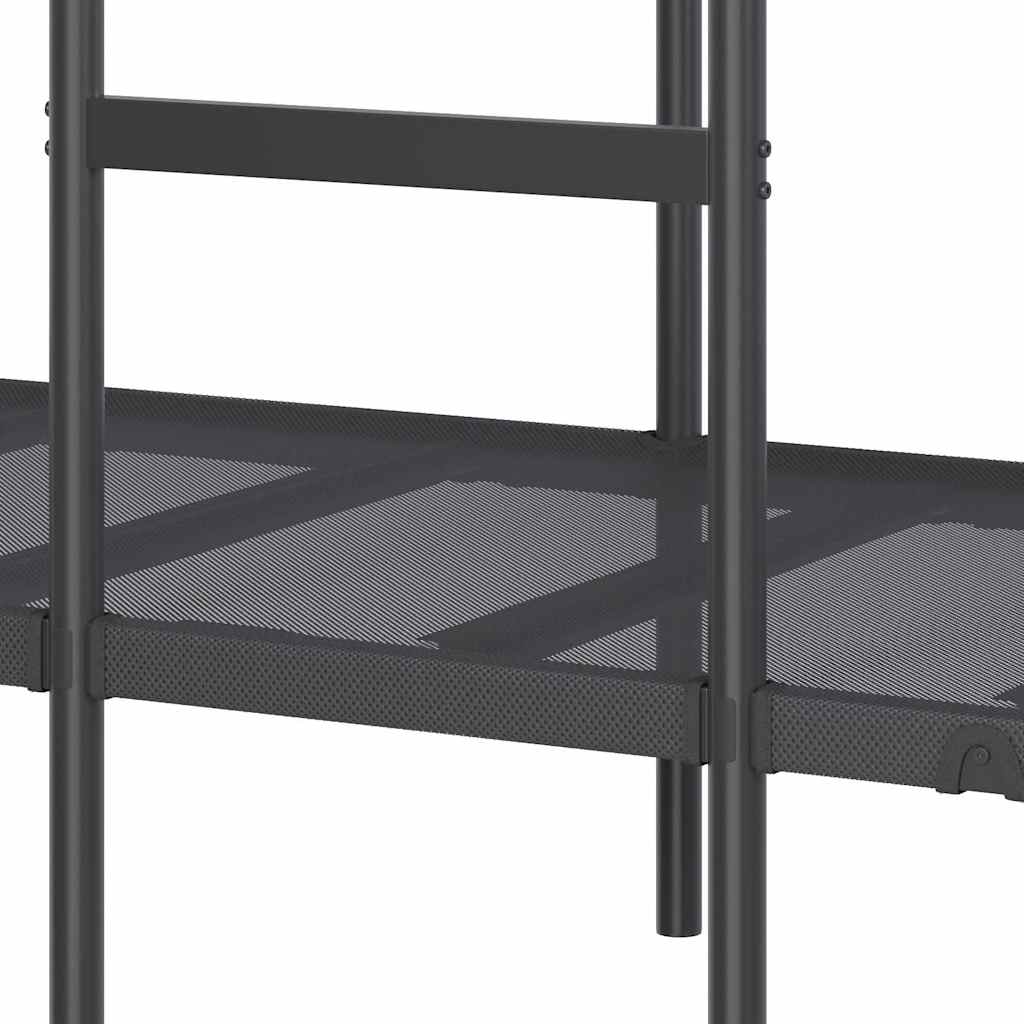 Krevet na kat bez madraca crni 90x200 cm čelik
