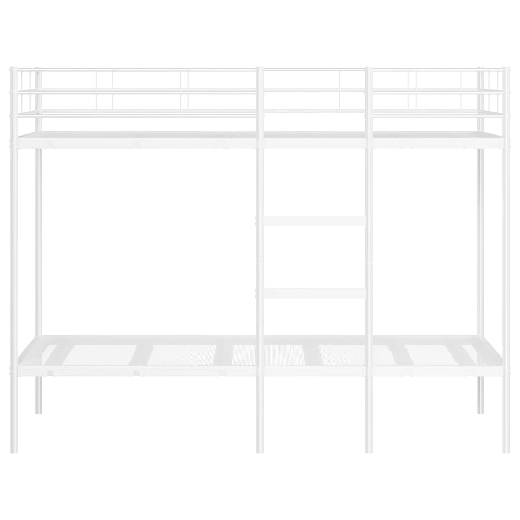Krevet na kat bez madraca bijeli 90x190 cm čelik