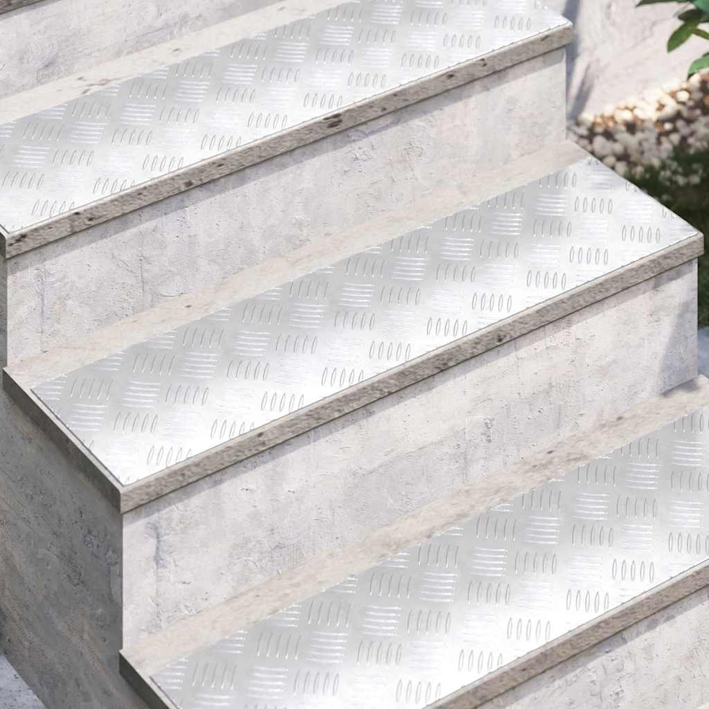 Stepenica Pravokutni 4 pcs Srebrno 80 x 20 cm Aluminij