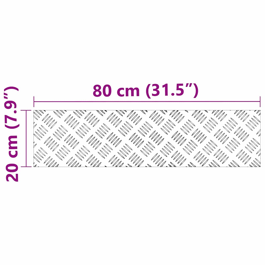 Stepenica Pravokutni 4 pcs Srebrno 80 x 20 cm Aluminij