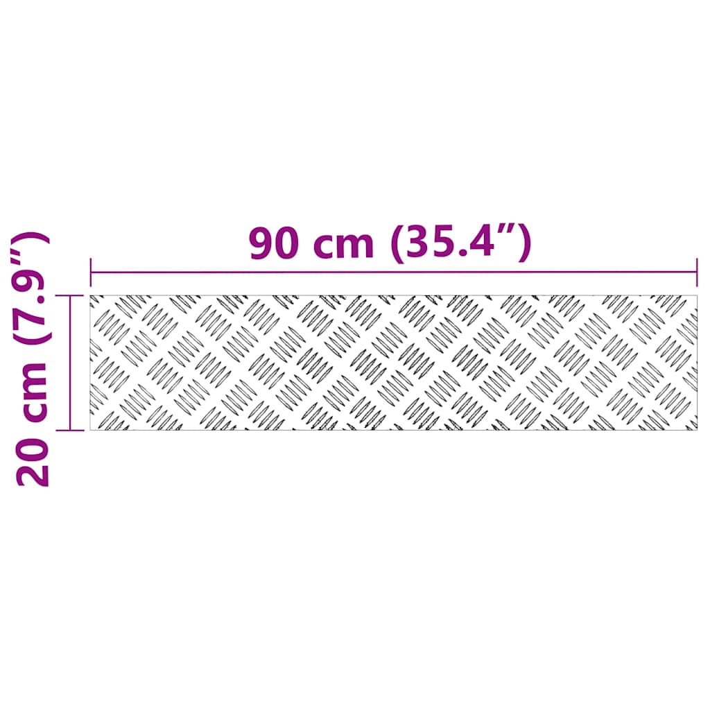 Stepenica Pravokutni 2 pcs Srebrno 90 x 20 cm Aluminij