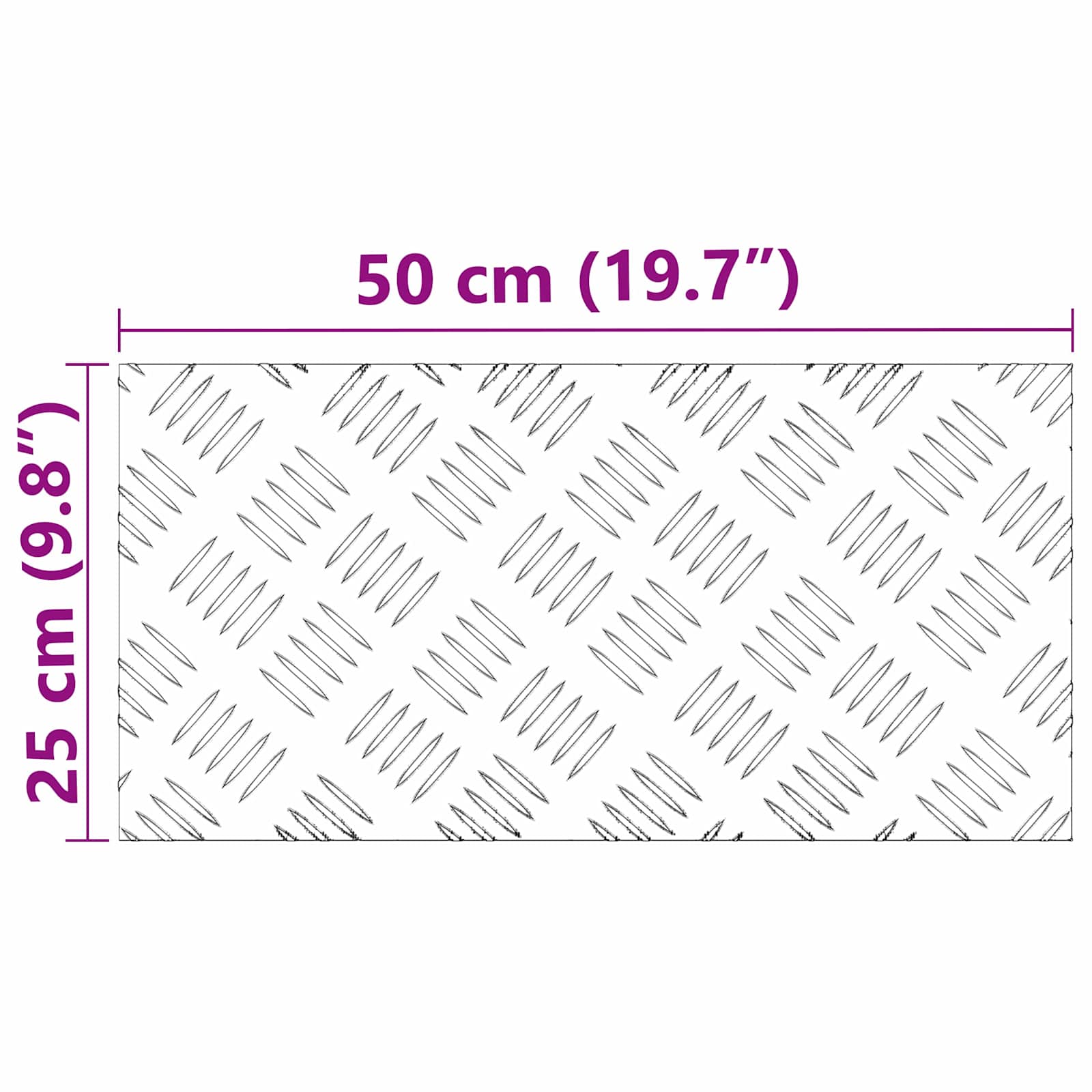 Stepenica Pravokutni 2 pcs Srebrno 50 x 25 cm Aluminij