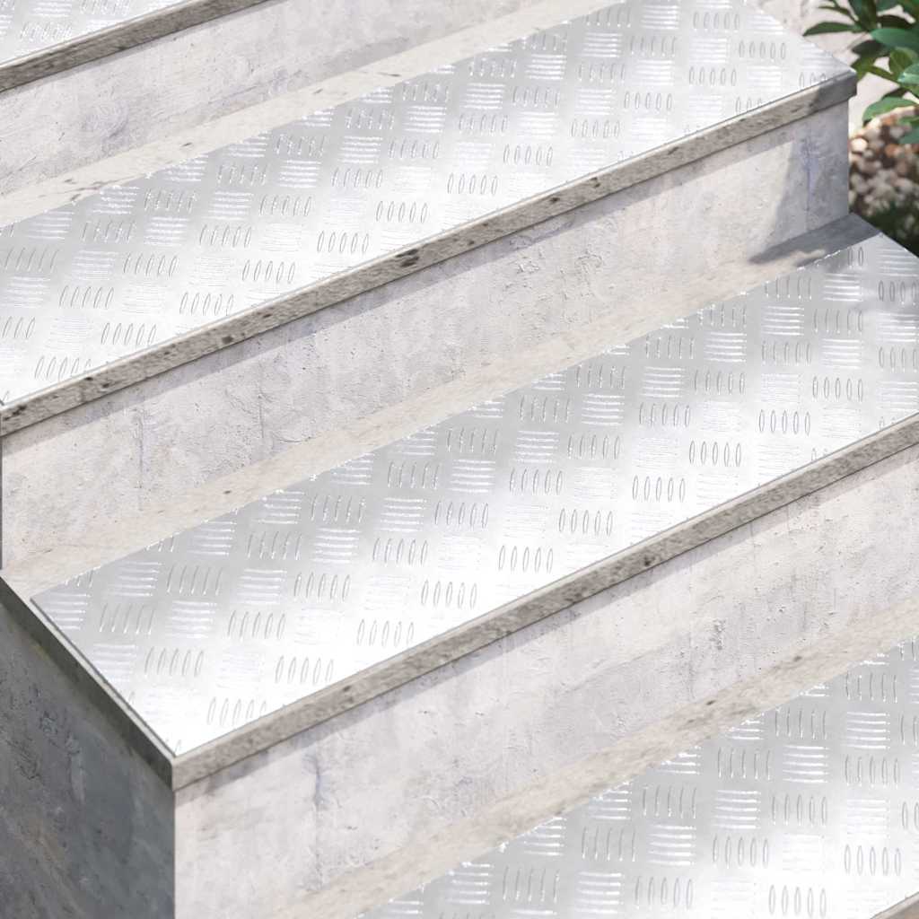 Stepenica Pravokutni 4 pcs Srebrno 100 x 25 cm Aluminij