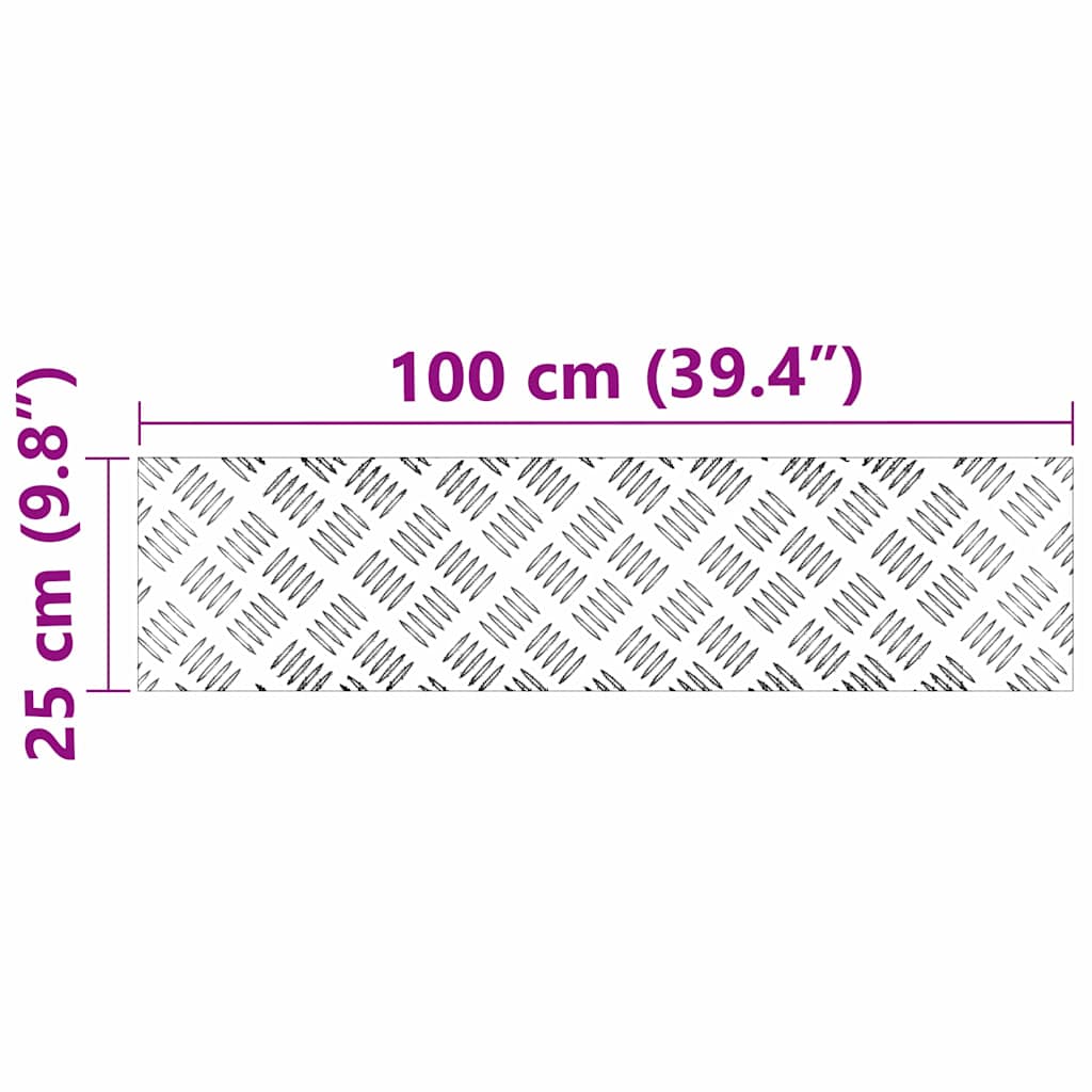 Stepenica Pravokutni 2 pcs Srebrno 100 x 25 cm Aluminij