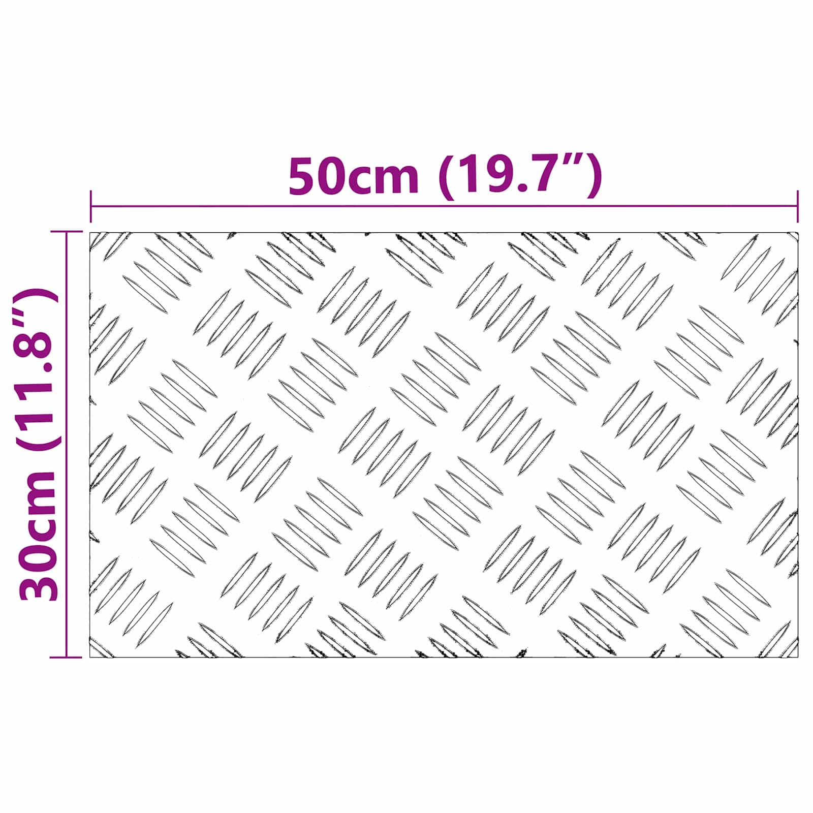 Stepenica Pravokutni 4 pcs Srebrno 50 x 30 cm Aluminij