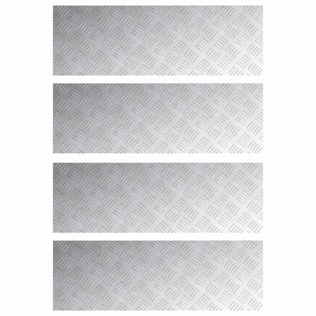 Stepenica Pravokutni 4 pcs Srebrno 90 x 30 cm Aluminij