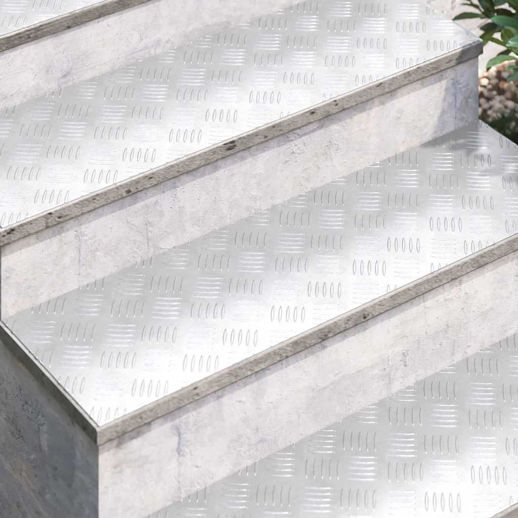 Stepenica Pravokutni 4 pcs Srebrno 100 x 30 cm Aluminij