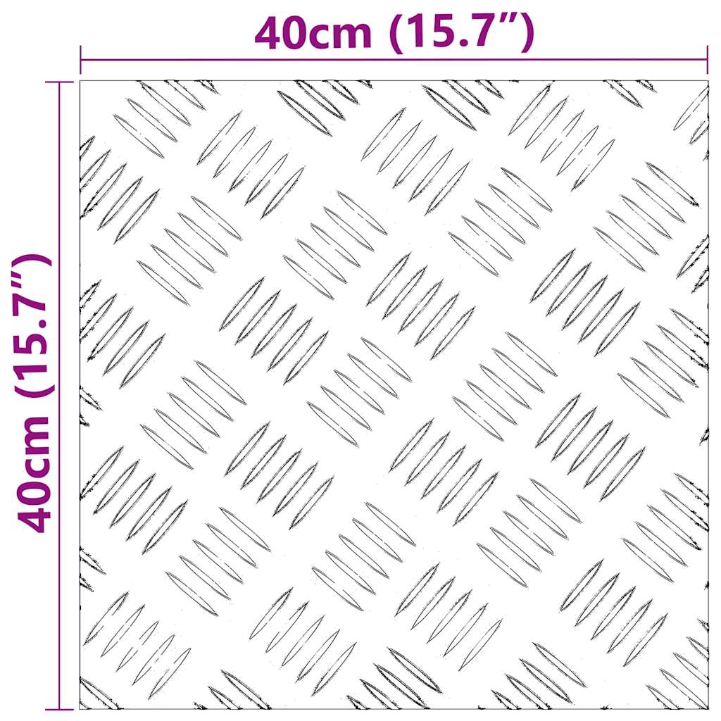 Stepenica Četvrtasti 2 pcs Srebrno 40 x 40 cm Aluminij