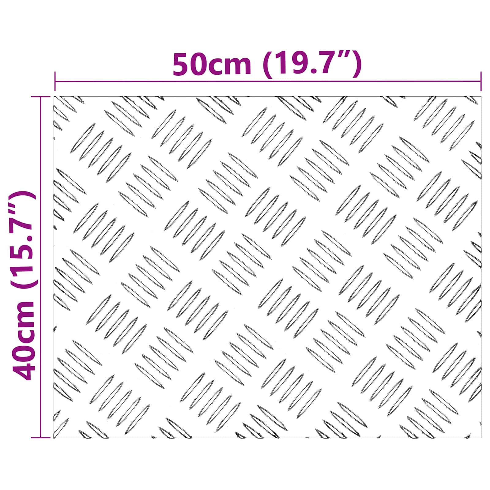 Stepenica Pravokutni 2 pcs Srebrno 50 x 40 cm Aluminij