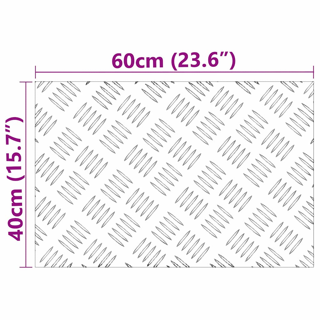 Stepenica Pravokutni 4 pcs Srebrno 60 x 40 cm Aluminij